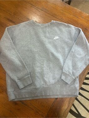 Nike Light Gray Crewneck Sweatshirt with Small Chest Swoosh